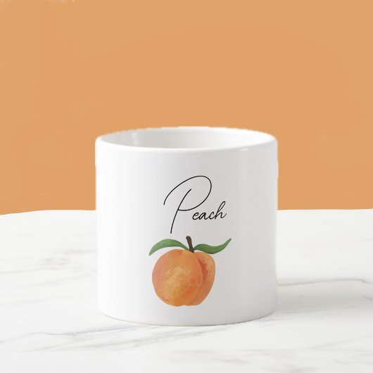 Süße bemalte Pfirsich-Frucht-Illustration  Espressotasse