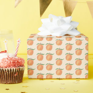 Süße bemalte Pfirsich-Frucht-Illustration Geschenkpapier