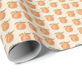 Süße bemalte Pfirsich-Frucht-Illustration Geschenkpapier (Rolleneckpunkt)