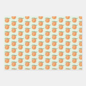 Süße bemalte Pfirsich-Frucht-Illustration Geschenkpapier Set (Vorderseite 3)