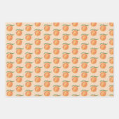Süße bemalte Pfirsich-Frucht-Illustration Geschenkpapier Set (Vorderseite)