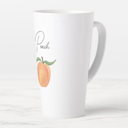 Süße bemalte Pfirsich-Frucht-Illustration Milchtasse (Rechte Ecke)