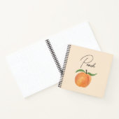 Süße bemalte Pfirsich-Frucht-Illustration Notizblock (Innenseite)