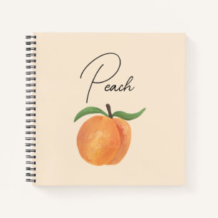Süße bemalte Pfirsich-Frucht-Illustration Notizblock