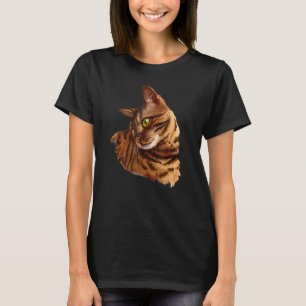 süße bengal-katze kopf hand gezeichnet für liebhab T-Shirt