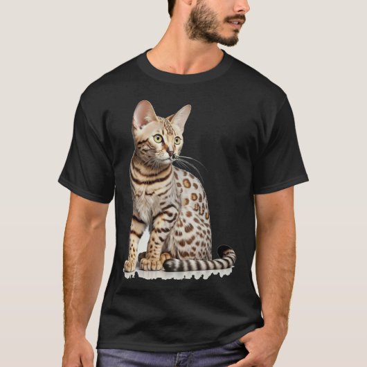 Süße Bengalkatze mit Klassiker T-Shirt (Vorderseite)