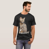 Süße Bengalkatze mit Klassiker T-Shirt (Vorne ganz)