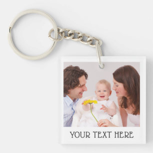 Süße benutzerdefinierte Foto- und Namens-Text-Acry Schlüsselanhänger