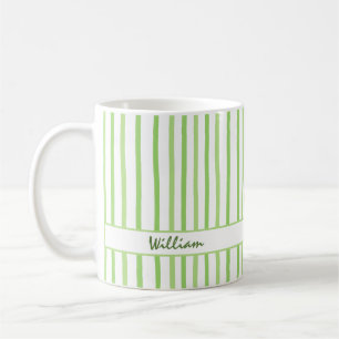 Süße benutzerdefinierte Namensstreifen-Muster-Kaff Kaffeetasse