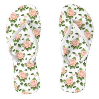 Süße benutzerdefinierte Pfirsichblüten Flip Flops Badesandalen