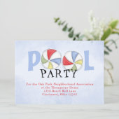 Süße benutzerdefinierte Sommerpoolparty Einladung (Stehend Vorderseite)