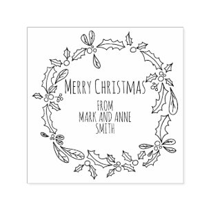 Süße benutzerdefinierte Vintage-Frohe-Weihnachten- Permastempel