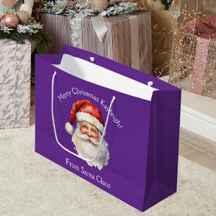 Süße benutzerdefinierte violette von Santa Claus K Große Geschenktüte