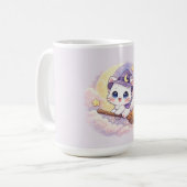 Süße Besenhexen-Kitty Kaffeetasse (Vorderseite Links)