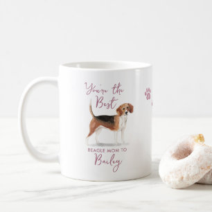 Süße beste Beagle-Hund-Mama Illustration und Fot Kaffeetasse