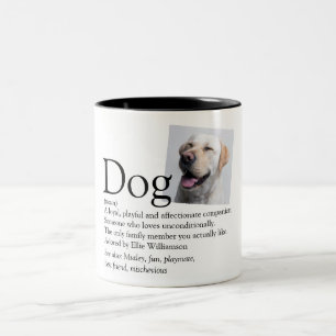 Süße beste Hund der Welt Definition Zitat Foto Zweifarbige Tasse
