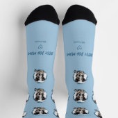 Süße beste Hundemutter-Foto in Blau Socken (Oben)