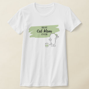Süße beste Katzenmutter überhaupt Damen Oberteil T T-Shirt