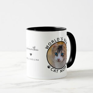 Süße beste Katzenmutter Zwei Foto Moderne Typograf Tasse
