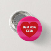 Süße beste Mutter aller Zeiten Rotes Herz und rosa Button (Vorne & Hinten)