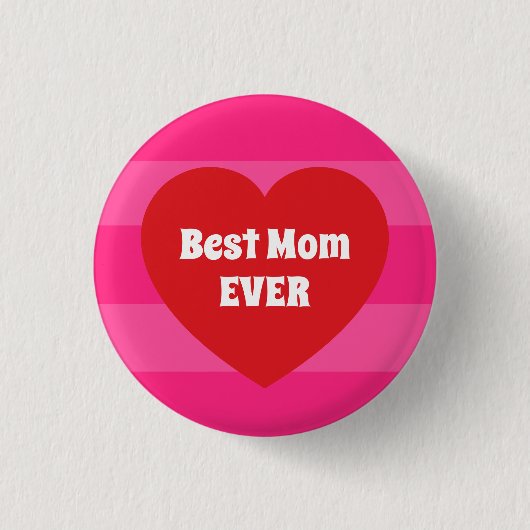 Süße beste Mutter aller Zeiten Rotes Herz und rosa Button (Vorderseite)