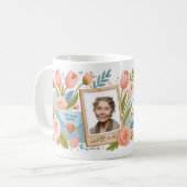 Süße beste Mutter überhaupt Florales Foto Name Mut Kaffeetasse (Vorderseite Links)