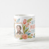 Süße beste Mutter überhaupt Florales Foto Name Mut Kaffeetasse (Mittel)