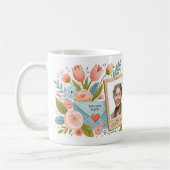 Süße beste Mutter überhaupt Florales Foto Name Mut Kaffeetasse (Links)