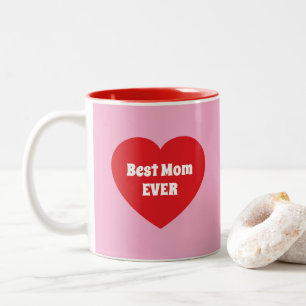 Süße beste Mutter überhaupt rotes Herz einfaches R Zweifarbige Tasse