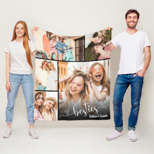 Süße Besties-Schrift Beste Freundin Foto Fleecedecke