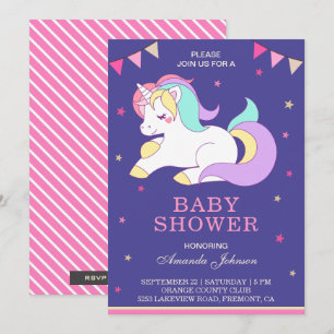 Süße bezaubernde entzückende Einhorn-Baby-Shower-E Einladung