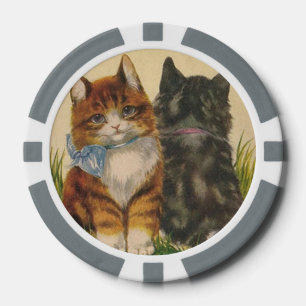 Süße bezaubernde Vintage-Kätzchen Pokerchips