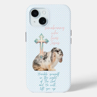 Süße Bibelblaue Punkt-Hasen-Pastell-Kreuz Case-Mate iPhone Hülle