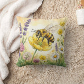 Süße Biene Auf Einer Blume Kleine Insekten Kissen (Decke)