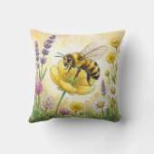 Süße Biene Auf Einer Blume Kleine Insekten Kissen (Rückseite)