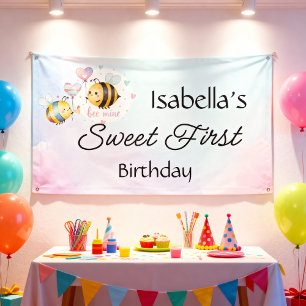 Süße Biene Erster Geburtstag Personalisiert  Banner