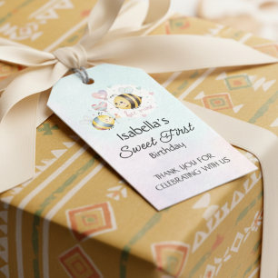 Süße Biene erster Geburtstag personalisiert  Geschenkanhänger