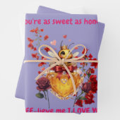 Süße Biene, glaube mir, ich liebe dich Geschenkpapier Set (Beispiel)