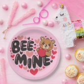 Süße Biene Mein Teddy Bär Valentinstag Pappteller (Party)