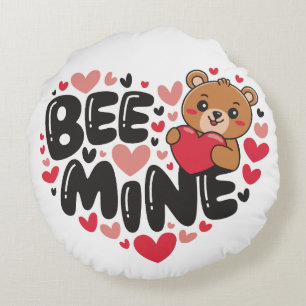 Süße Biene Mein Teddy Bär Valentinstag Rundes Kissen