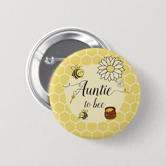Süße Biene mit Honig Tante-werdende-Badge Button (Vorne & Hinten)