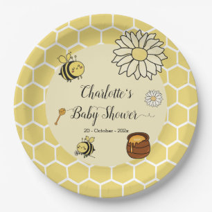 Süße Biene mit süßem Honig Baby Shower Pappteller