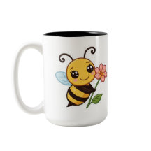Süße Biene PNG - Kawaii-Biene mit Blumendesign
