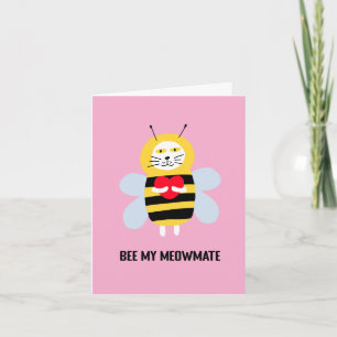 Süße Biene Sei Meine Meowmate-Seelenverwandte Katz Karte