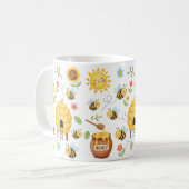 Süße Biene und Bienenstock Kaffeetasse (Vorderseite Links)