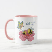 Süße Biene-und-Schmetterlings-Kinder Tasse (Links)