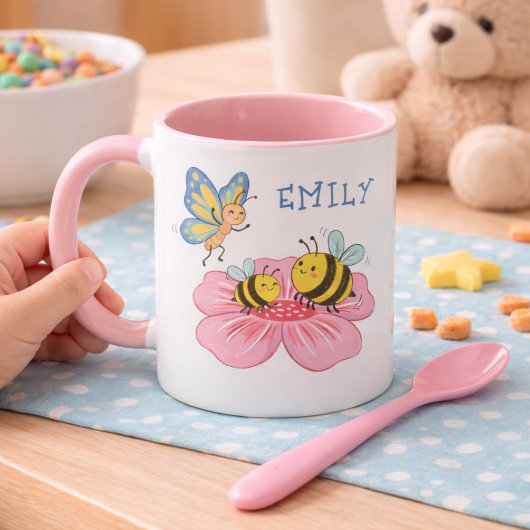 Süße Biene-und-Schmetterlings-Kinder Tasse