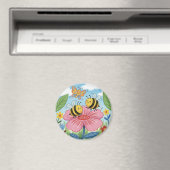 Süße Biene Whimsical Blumen Garten Magnet (In Situ (Geschirrspüler))