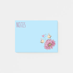 Süße Bienen-Blumen-Post-It-Notizen Post-it Klebezettel