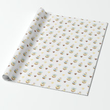 Süße Bienen & Herzen Geschenkverpackungspapier